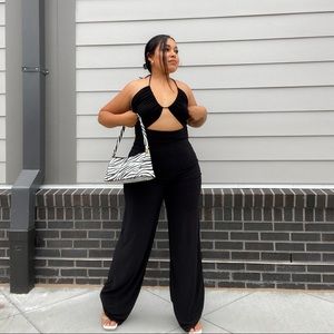 black jumpsuit